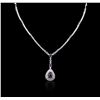 Image 3 : 14KT White Gold 6.20ctw Sapphire and Diamond Necklace