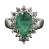 Image 3 : 14KT White Gold 2.23ct Emerald and Diamond Ring