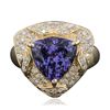 Image 1 : 14KT Yellow Gold 4.47ct Tanzanite and Diamond Ring