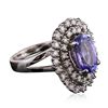 Image 2 : 14KT White Gold 4.42ct Tanzanite and Diamond Ring