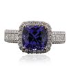 Image 3 : 14KT Two-Tone Gold 3.61ct Tanzanite and Diamond Ring