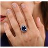 Image 1 : 14KT White Gold 7.13ct Sapphire and Diamond Ring