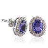 Image 2 : 14KT White Gold 2.50ctw Tanzanite and Diamond Earrings