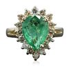 Image 3 : 14KT Yellow Gold 2.86ct Emerald and Diamond Ring