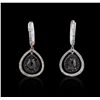 Image 3 : 14KT White Gold 2.21ctw Black Diamond Earrings