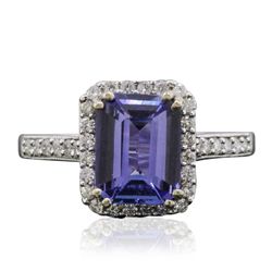 14KT White Gold 2.62ct Tanzanite and Diamond Ring