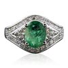 Image 3 : 14KT White Gold 1.20ct Emerald and Diamond Ring