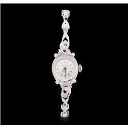 Ladies Bulova 14KT White Gold 0.15ctw Diamond Wristwatch