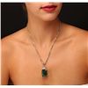 Image 1 : 14KT Yellow Gold GIA Certified 38.72ct Emerald and Diamond Pendant With Chain