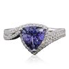 Image 1 : 14KT Two-Tone Gold 2.45ct Tanzanite and Diamond Ring