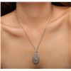 Image 2 : 14KT White Gold 1.50ctw Diamond Pendant With Chain