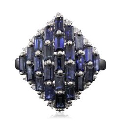 14KT White Gold 3.69ctw Sapphire and Diamond Ring