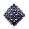 Image 1 : 14KT White Gold 3.69ctw Sapphire and Diamond Ring