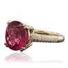 Image 2 : 14KT Yellow Gold 5.62ct Tourmaline and Diamond Ring