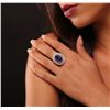 Image 6 : 14KT Yellow Gold 12.46ct GIA Certified Tanzanite and Diamond Ring