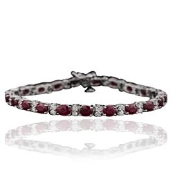 14KT White Gold 7.35ctw Ruby and Diamond Bracelet