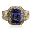 Image 3 : 14KT Yellow Gold 3.68ct Tanzanite and Diamond Ring