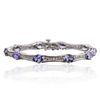 Image 3 : 14KT White Gold 6.08ctw Tanzanite and Diamond Bracelet