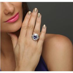 18KT White Gold 2.45ct Tanzanite and Diamond Ring