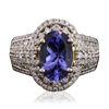 Image 1 : 14KT Two-Tone Gold 4.12ct Tanzanite and Diamond Ring