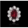 Image 3 : 14KT White Gold 7.20ct Tourmaline and Diamond Ring