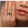 Image 2 : 18KT White Gold 1.32ct Sapphire and Diamond Ring