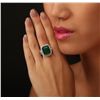 Image 1 : 14KT White Gold 9.93ct Emerald and Diamond Ring