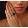 Image 2 : 14KT White Gold 9.93ct Emerald and Diamond Ring