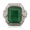 Image 3 : 14KT White Gold 9.93ct Emerald and Diamond Ring