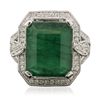 Image 3 : 14KT White Gold 9.93ct Emerald and Diamond Ring