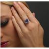 Image 1 : 18KT White Gold 3.95ct Tazanite and Diamond Ring