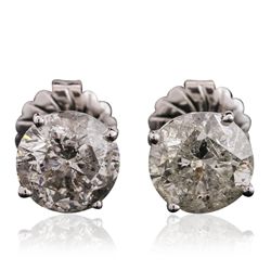 14KT White Gold 6.36ctw Diamond Solitaire Earrings