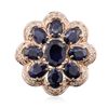 Image 3 : 14KT Rose Gold 9.91ctw Sapphire Ring