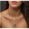 Image 2 : 14KT White Gold 2.28ct Tanzanite and Diamond Pendant With Chain