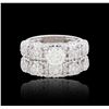 Image 3 : 18KT White Gold 2.86ctw Diamond Wedding Ring Set