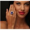 Image 2 : 18KT White Gold GIA Certified 20.09ct Tanzanite and Diamond Ring