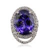 Image 3 : 18KT White Gold GIA Certified 20.09ct Tanzanite and Diamond Ring