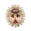 Image 3 : 14KT Yellow Gold 9.60ct Morganite and Diamond Ring