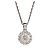Image 1 : 14KT White Gold 1.10ctw Diamond Pendant With Chain
