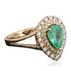 Image 2 : 14KT Yellow Gold 0.80ct Emerald and Diamond Ring