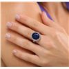 Image 2 : 14KT White Gold 9.38ct Sapphire and Diamond Ring