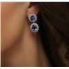 Image 2 : 14KT White Gold 10.92ctw Tanzanite and Diamond Earrings