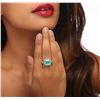 Image 2 : 14KT White Gold 6.66ct Emerald and Diamond Ring