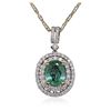 Image 3 : 14KT White and Yellow Gold 1.81ct Emerald and Diamond Pendant