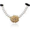 Image 3 : 14KT Yellow Gold 0.51ctw Diamond and Pearl Necklace