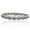 Image 1 : 14KT Two-Tone Gold 9.00ctw Tanzanite and Diamond Bracelet