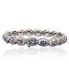 Image 2 : 14KT Two-Tone Gold 9.00ctw Tanzanite and Diamond Bracelet