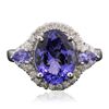 Image 3 : 14KT White Gold 3.62ctw Tanzanite and Diamond Ring