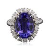 Image 3 : 14KT White Gold 6.53ct Tanzanite and Diamond Ring