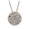 Image 3 : 14KT Two-Tone Gold 2.19ctw Diamond Pendant With Chain